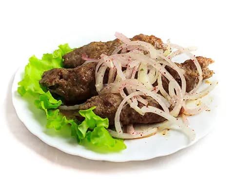 Шашлык с луком и зеленью